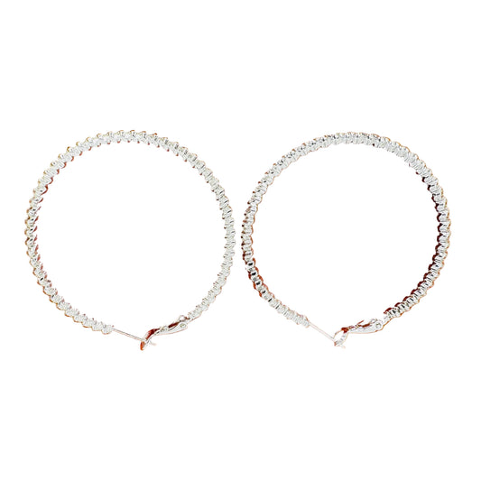 Side view showing depth and curvature of woven hoop earrings Fugugemz