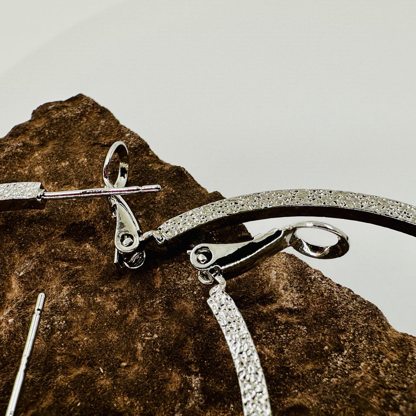 Back view of 925 sterling silver needle post and closure