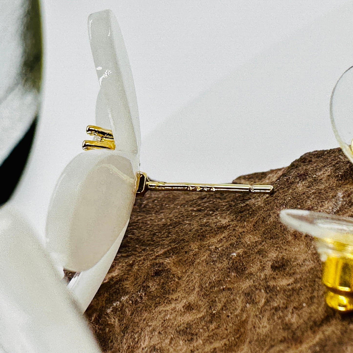 Close-up of 925 sterling silver post and friction back