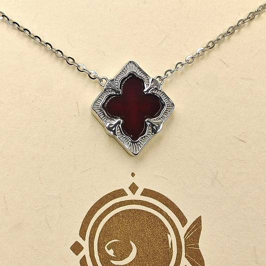 42cm 925 sterling silver chain necklace with 12mm diamond-cut red agate pendant in silver casing