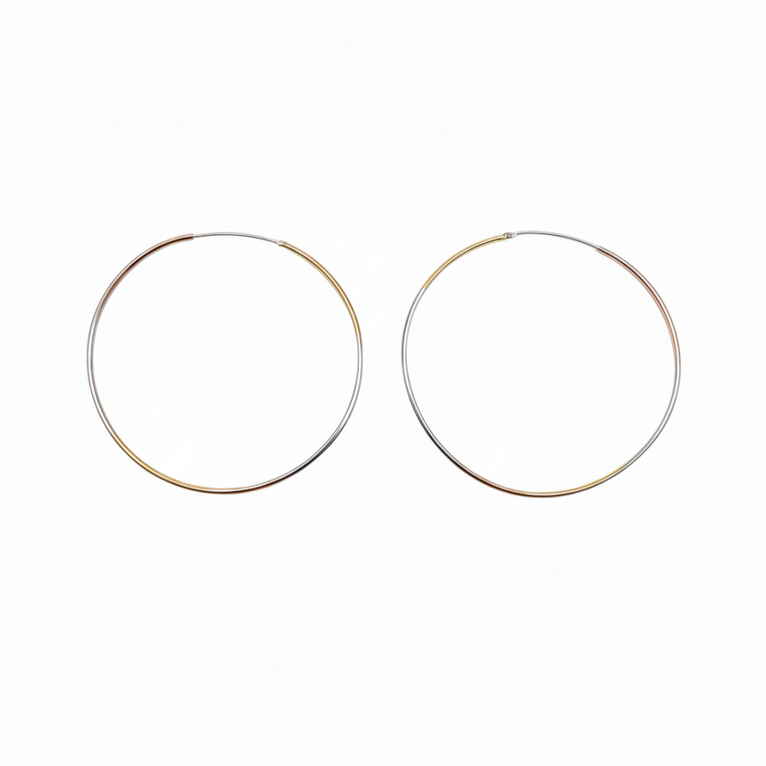 Pair of 50mm hoop earrings 