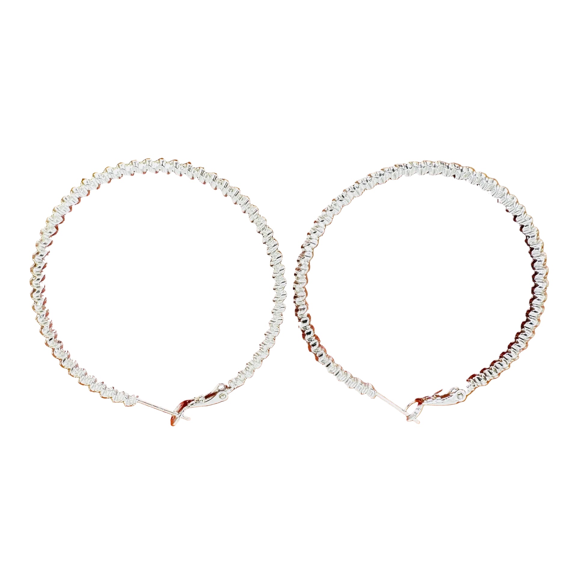 Side view showing depth and curvature of woven hoop earrings Fugugemz