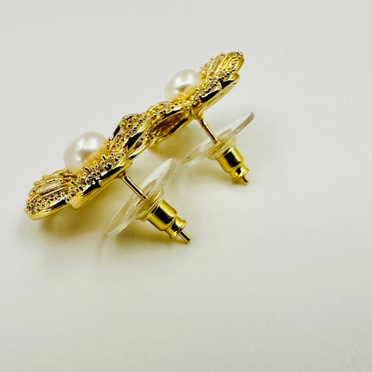 Close-up of 925 sterling silver post and friction back