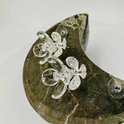 Side view showing depth and layering of resin flower
