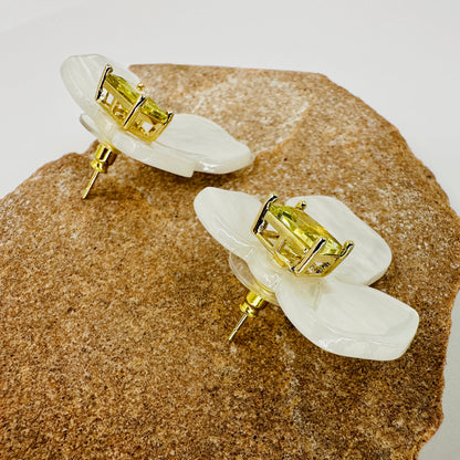 Side view showing depth and layering of resin petals