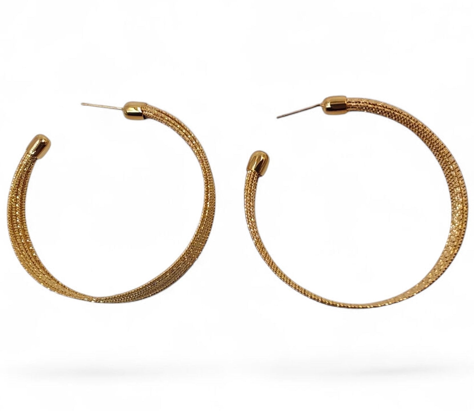 45mm multi-layer hoop earring with woven rope texture and 925 sterling silver post