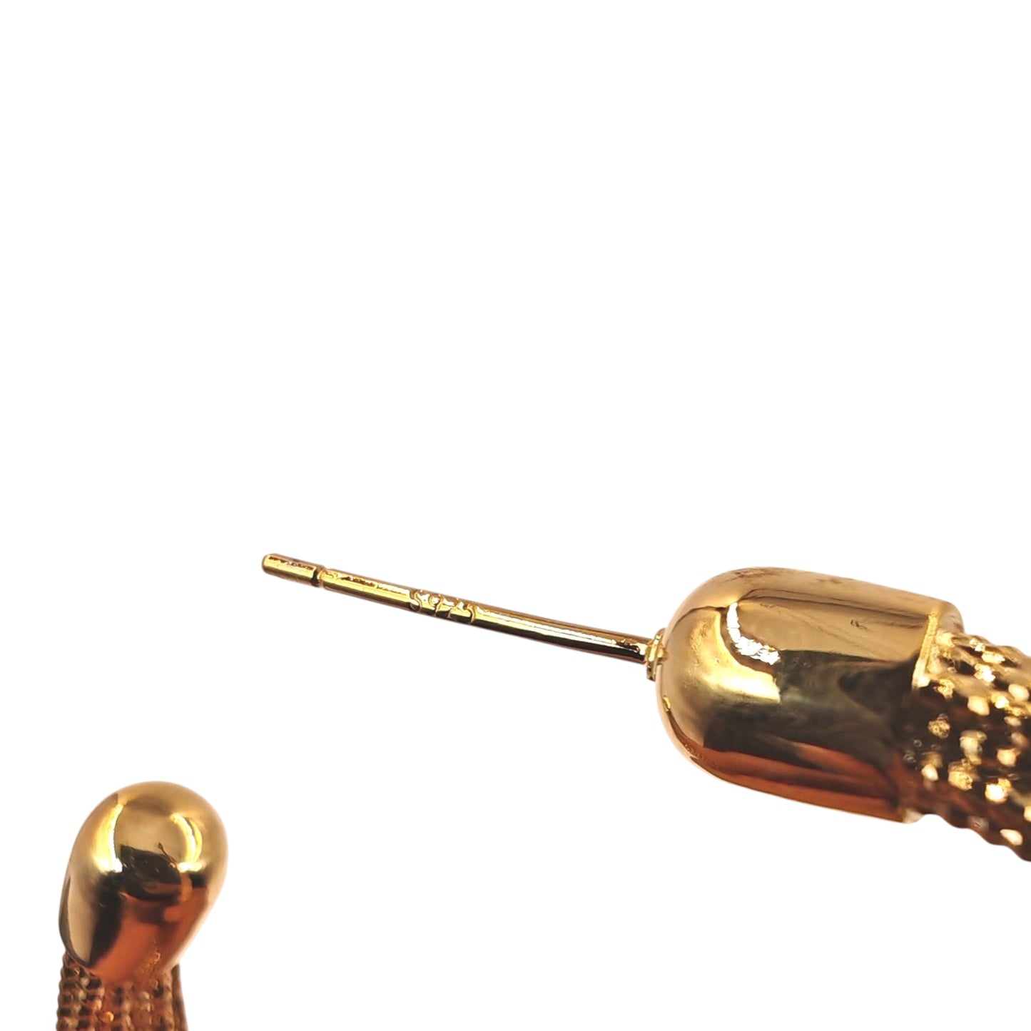 Close-up of 925 sterling silver post