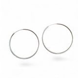 30mm sterling silver hoop earrings on a white background