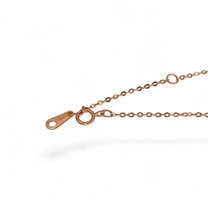 Rose gold chain necklace showing 925 stamp