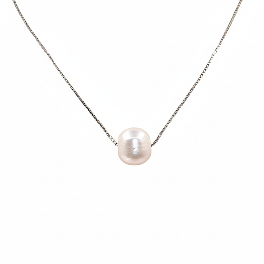 Pearl necklace on a white background