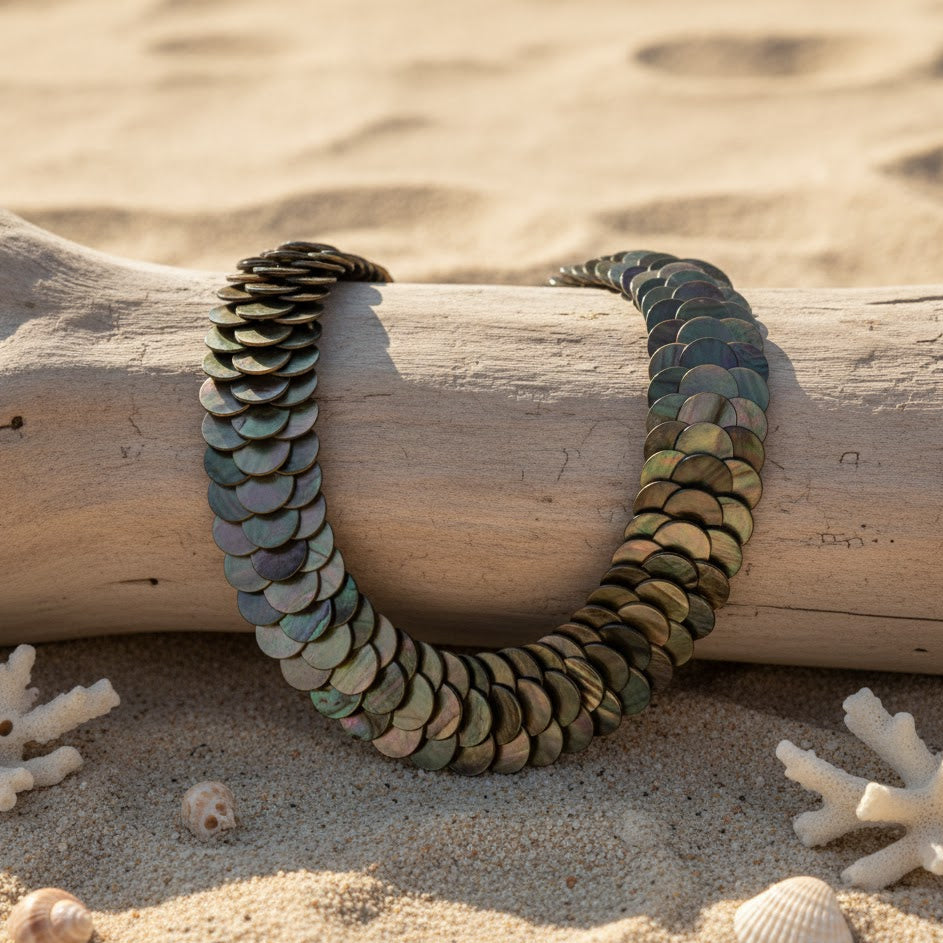 45cm Princess Length Necklace with abalone shell Discs